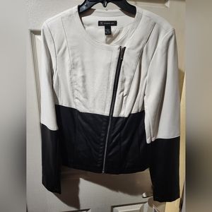 I.N.C Small Faux Leather Black and White Jacket